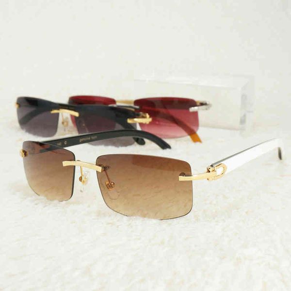 2022 factory wholesale new vintage rimless sunglasses men frames women for fishing riding luxury buffalo horn glasses red, White;black 
2022 factory wholesale new vintage rimless sunglasses men frames women for fishing riding luxury buffalo horn glasses red, White;black