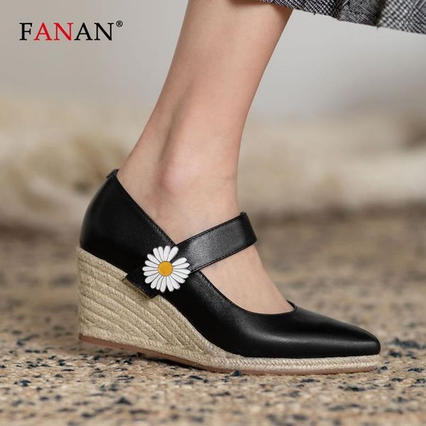 fanan comfotable wedge heel pumps fashion pointed toe shallow flower pumps genuine leather women's high heels shoes1, Black
fanan comfotable wedge heel pumps fashion pointed toe shallow flower pumps genuine leather women's high heels shoes1, Black