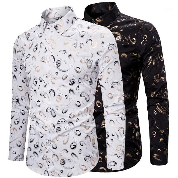 men shirts spring autumn gilding printed stretch long sleeve men's shirts camisa masculina1, White;black
men shirts spring autumn gilding printed stretch long sleeve men's shirts camisa masculina1, White;black