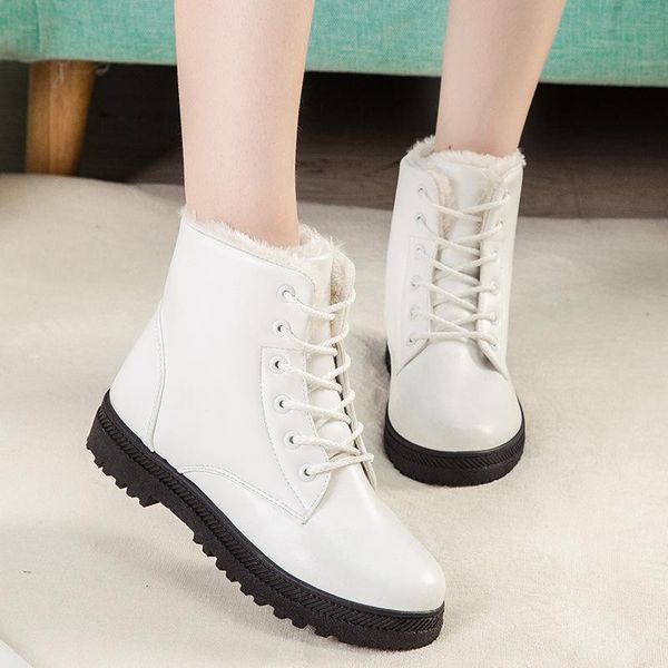boots fashion ankle winter pu leather women ladies shoes round toe lace-up black white female 
boots fashion ankle winter pu leather women ladies shoes round toe lace-up black white female