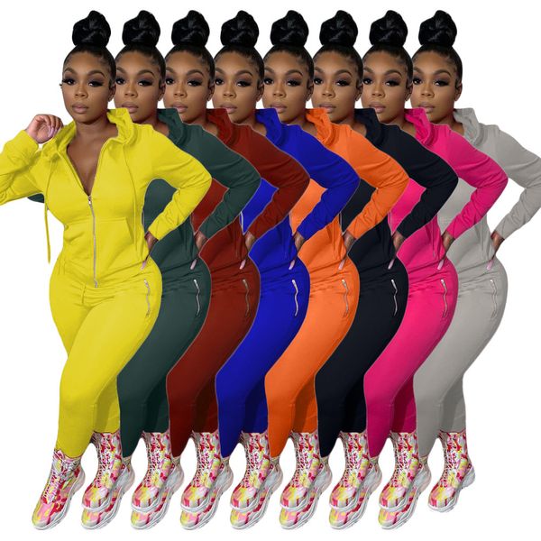 women two piece tracksuits set fashion solid color hooded zipper with pocket cardigan pencli pants suit ladies party casual clothing 606, Gray
women two piece tracksuits set fashion solid color hooded zipper with pocket cardigan pencli pants suit ladies party casual clothing 606, Gray