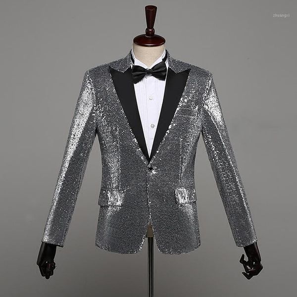 new fashion gold sequins men yellow suit jacket bar male singer wedding host blazer costume slim individuality show stage wear1, White;black
new fashion gold sequins men yellow suit jacket bar male singer wedding host blazer costume slim individuality show stage wear1, White;black
