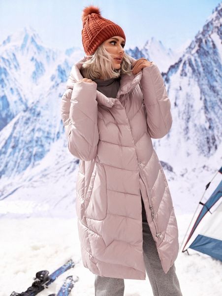 slant pocket hooded puffer coat d6je#, Black
slant pocket hooded puffer coat d6je#, Black