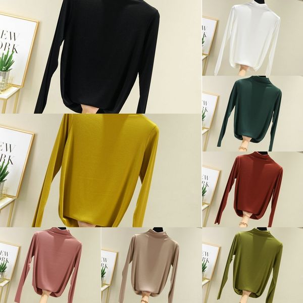 3di6p 2020 collar thread t-shirt silk silk ice seamless thread maskhigh girl long sleeved undershirtpure color t-shirt foundation new roxsz, White
3di6p 2020 collar thread t-shirt silk silk ice seamless thread maskhigh girl long sleeved undershirtpure color t-shirt foundation new roxsz, White