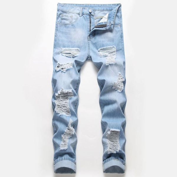 light blue ripped retro hip hop jeans men full length distressed vintage denim trousers male fashion cowboy
light blue ripped retro hip hop jeans men full length distressed vintage denim trousers male fashion cowboy