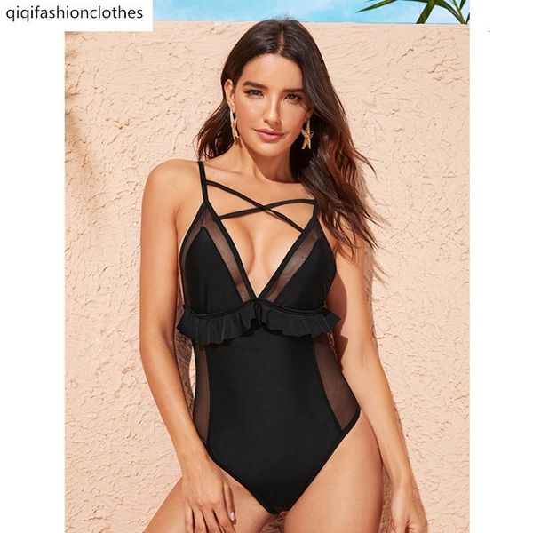 one piece new backless yarn stitching black fashion cover belly show thin spring one-piece swimsuit female, White;black
one piece new backless yarn stitching black fashion cover belly show thin spring one-piece swimsuit female, White;black