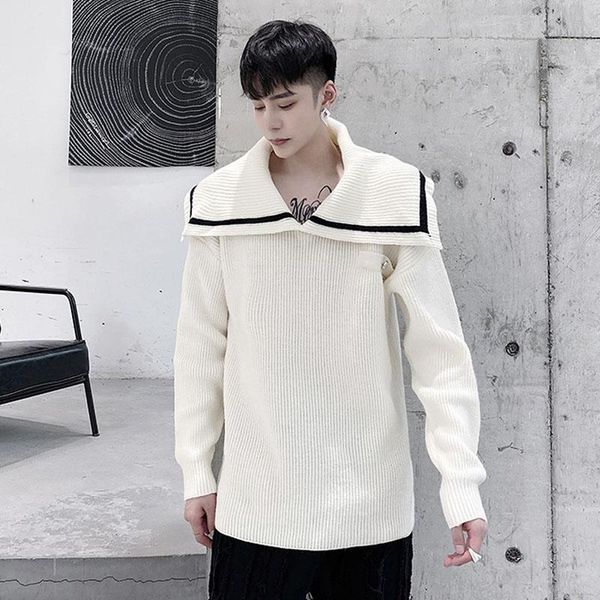 men's sweaters men navy collar casual thick autumn winter pullover sweater male women streetwear vintage couple kintted, White;black
men's sweaters men navy collar casual thick autumn winter pullover sweater male women streetwear vintage couple kintted, White;black