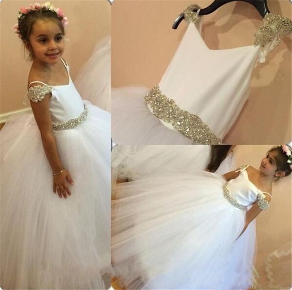 white flower girls' dresses communion dresses with beaded off shoulder flower girls dresses puffy tulle princess pageant party gowns p8, White;blue
white flower girls' dresses communion dresses with beaded off shoulder flower girls dresses puffy tulle princess pageant party gowns p8, White;blue