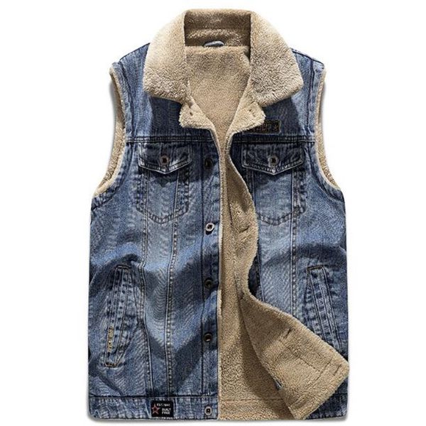 2021 new cowboy man's winter denim sleeveless waistcoat warm woolen jacket casual gilet vest rmrs, Black;white
2021 new cowboy man's winter denim sleeveless waistcoat warm woolen jacket casual gilet vest rmrs, Black;white