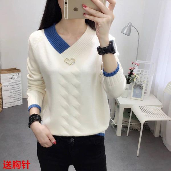 spring new women's v-neck sweater 2020 simple fashion small fresh net red loose slimming knit low waist jersey fashion, White;black
spring new women's v-neck sweater 2020 simple fashion small fresh net red loose slimming knit low waist jersey fashion, White;black