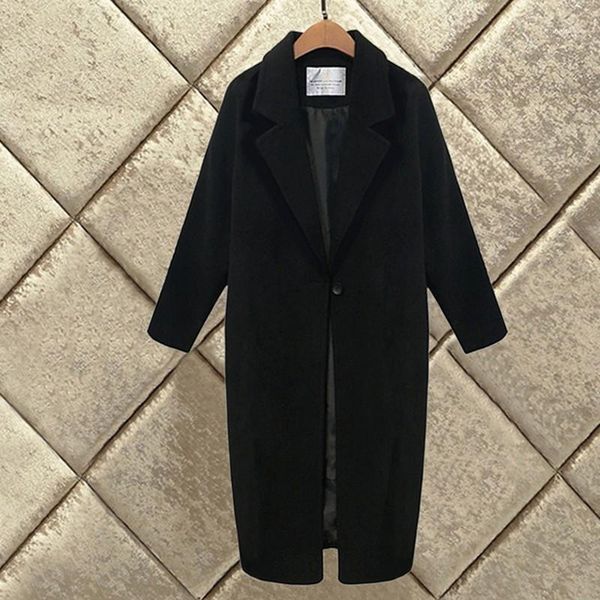 new women winter coat fashion ladies button solid color cardigan coat female turn-down collar long outwear1, Black
new women winter coat fashion ladies button solid color cardigan coat female turn-down collar long outwear1, Black