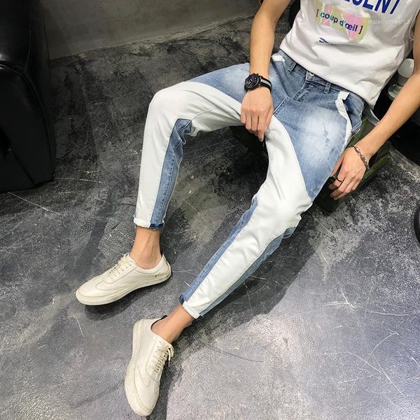 men's jeans 2021 summer casual feet men's personality stitching fashion nine-point pants micro-tide brand1, Blue
men's jeans 2021 summer casual feet men's personality stitching fashion nine-point pants micro-tide brand1, Blue