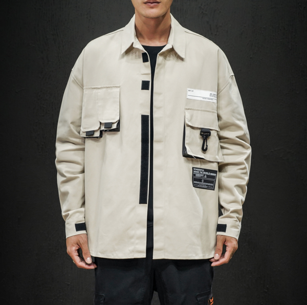 hip-hop oversized jacket men's fashion brand features multi-pocket tooling windbreaker kg-652, Black;brown
hip-hop oversized jacket men's fashion brand features multi-pocket tooling windbreaker kg-652, Black;brown