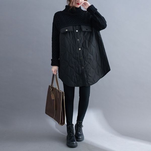 superaen 2020 new fashion cotton patchwork knitwear turtleneck fake two sweater women h1211, White;black
superaen 2020 new fashion cotton patchwork knitwear turtleneck fake two sweater women h1211, White;black