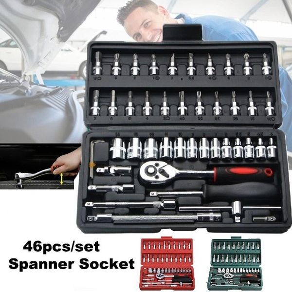 46pcs/set carbon steel combination set wrench socket spanner screwdriver ratchet set kit household motorcycle car repair tool1
46pcs/set carbon steel combination set wrench socket spanner screwdriver ratchet set kit household motorcycle car repair tool1