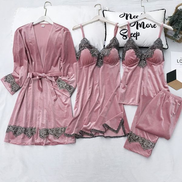 velour casual kimono bathrobe gown female velvet 4pcs pajamas set sleepwear sleep set nightwear autumn winter new pijamas, Black;red
velour casual kimono bathrobe gown female velvet 4pcs pajamas set sleepwear sleep set nightwear autumn winter new pijamas, Black;red