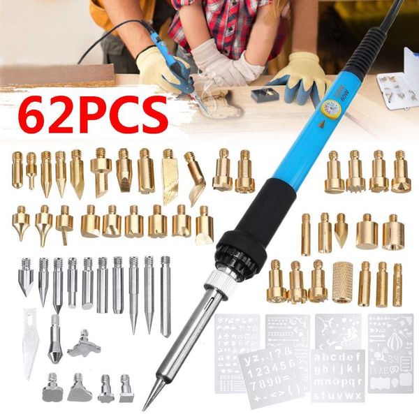 62pcs 60w electric soldering iron wood burning pen tip kit pyrography craft tool for woodworking soldering metal work craft
62pcs 60w electric soldering iron wood burning pen tip kit pyrography craft tool for woodworking soldering metal work craft