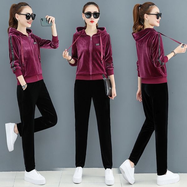 fashionable velvet leisure sports suit women 2020 autumn new korean hooded two piece fashion cardigan velvet cardigan efuly, Gray
fashionable velvet leisure sports suit women 2020 autumn new korean hooded two piece fashion cardigan velvet cardigan efuly, Gray