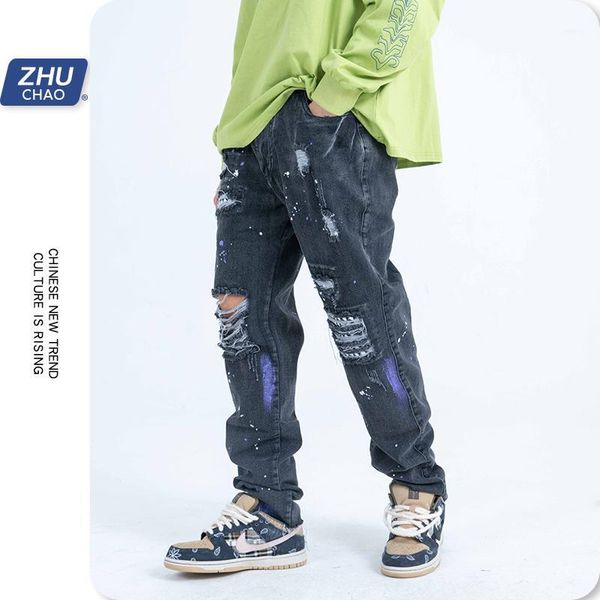 inkjet ripped jeans hole women/men's clothes lovers hip hop casual denim streetwear jeans pants ruched color loose pants1, Blue
inkjet ripped jeans hole women/men's clothes lovers hip hop casual denim streetwear jeans pants ruched color loose pants1, Blue