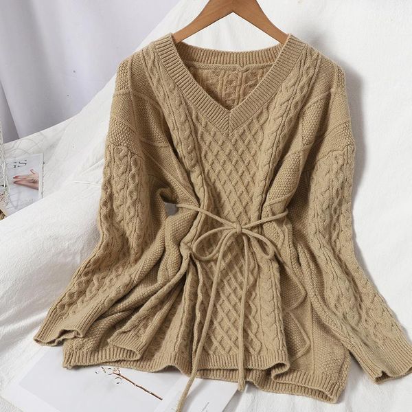 winter wear korean pullover v-neck thin lace up sweater fashion split twist jacquard thickening knitted, White;black
winter wear korean pullover v-neck thin lace up sweater fashion split twist jacquard thickening knitted, White;black