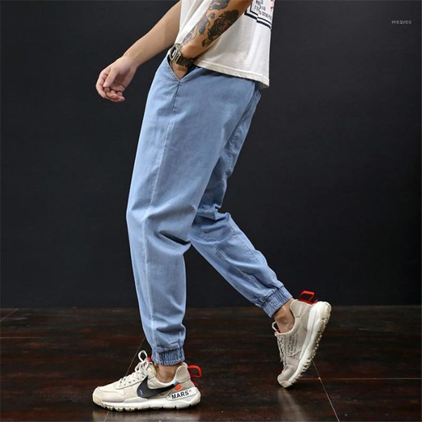 plus size 40 42 44 2021 spring summer youth casual loose stitching jeans small feet light-colored harem pants men's waistband1, Blue
plus size 40 42 44 2021 spring summer youth casual loose stitching jeans small feet light-colored harem pants men's waistband1, Blue