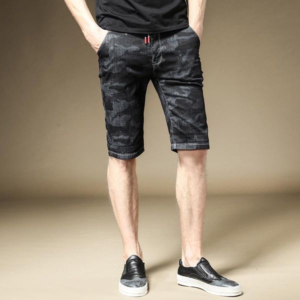 short jeans men fashion black camouflage stretch denim trousers straight slim fit knee length pants, Blue
short jeans men fashion black camouflage stretch denim trousers straight slim fit knee length pants, Blue