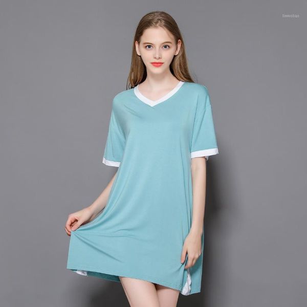 sleepwear 2020 summer new women's modal home casual dress v-neck loose thin long night dress women sleep wear nightwear1, Black;red
sleepwear 2020 summer new women's modal home casual dress v-neck loose thin long night dress women sleep wear nightwear1, Black;red