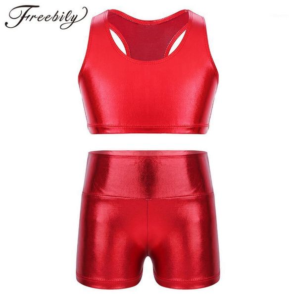 running sets girls clothes summer kids set sleeveless shiny metallic tanks crop + shorts sports suit ballet gym fitness workout outfit1, Black;blue
running sets girls clothes summer kids set sleeveless shiny metallic tanks crop + shorts sports suit ballet gym fitness workout outfit1, Black;blue