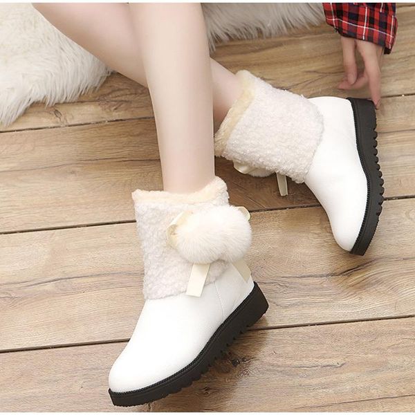 women winter suede warm snow boots ankle boots ladies non slip flat platform furry ball pu leather women's shoes 2020 fashion, Black
women winter suede warm snow boots ankle boots ladies non slip flat platform furry ball pu leather women's shoes 2020 fashion, Black