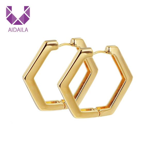 hoop & huggie earrings geometric hexagon shape brass copper metal 2021 brand fashion design trendy femme brincos, Golden;silver
hoop & huggie earrings geometric hexagon shape brass copper metal 2021 brand fashion design trendy femme brincos, Golden;silver