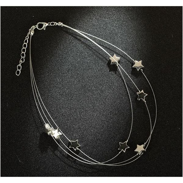 fashion three-layer necklace japan and south korea personality temperament wild star girl c sqczjr dh_seller2010, Silver
fashion three-layer necklace japan and south korea personality temperament wild star girl c sqczjr dh_seller2010, Silver