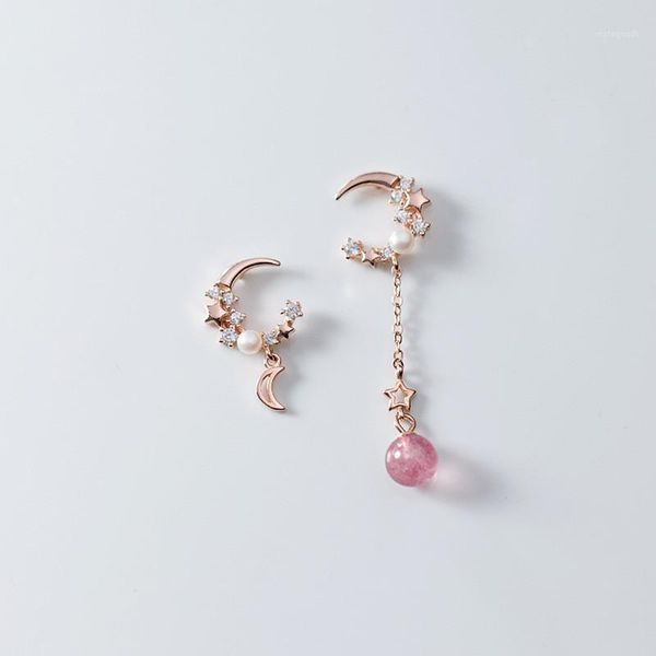 stud s925 sterling silverr korean fashion asymmetric star moon shape pink crystal pearl earrings for women lady girls jewelry1, Golden;silver
stud s925 sterling silverr korean fashion asymmetric star moon shape pink crystal pearl earrings for women lady girls jewelry1, Golden;silver