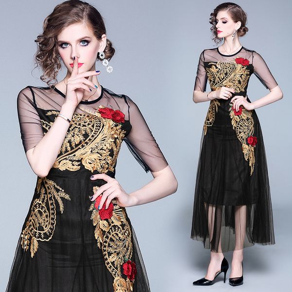 women crocheted embroidered midi runway party dress bored fine occasional cocktail thin casual a-line skater dresses long clothes 69mg, Black;gray
women crocheted embroidered midi runway party dress bored fine occasional cocktail thin casual a-line skater dresses long clothes 69mg, Black;gray