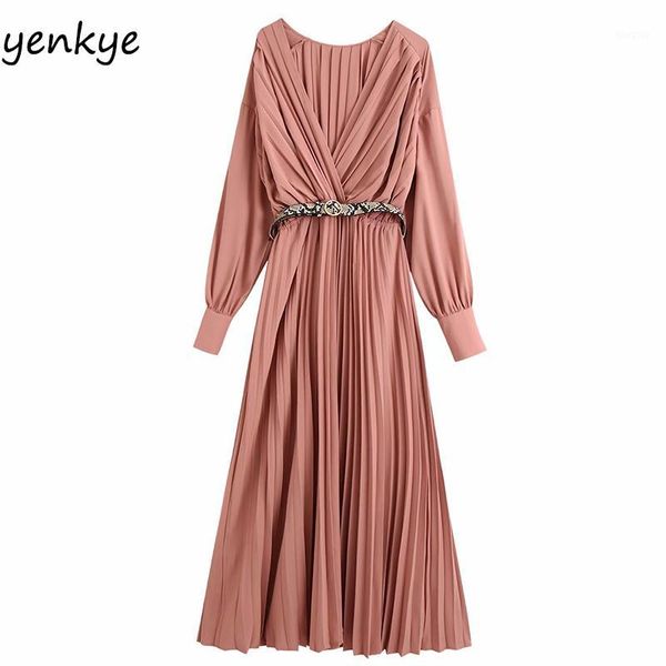 vintage autumn dress women solid color with belt pleated dress female long sleeve v neck casual long maxi vestido1, Black;gray
vintage autumn dress women solid color with belt pleated dress female long sleeve v neck casual long maxi vestido1, Black;gray