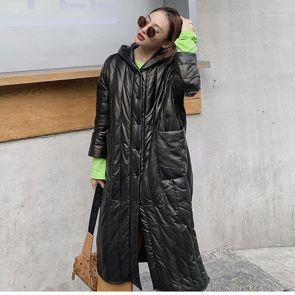 women's leather & faux genuine down jacket long brand hoodie sheepskin coat 90% white duck loose and large design raglan sleeve coat1, Black
women's leather & faux genuine down jacket long brand hoodie sheepskin coat 90% white duck loose and large design raglan sleeve coat1, Black