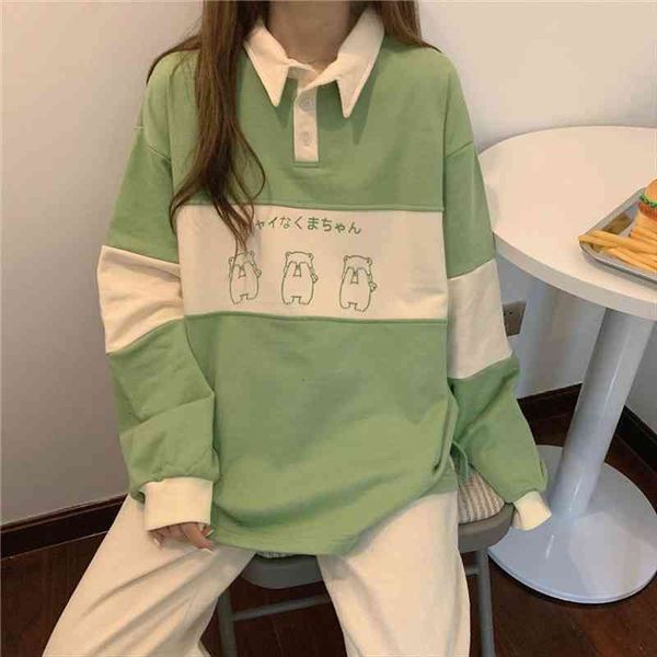 vintage polo collar letters print oversized sweatshirt women girls harajuku autumn korean kawaii clothes pullovers, Black
vintage polo collar letters print oversized sweatshirt women girls harajuku autumn korean kawaii clothes pullovers, Black
