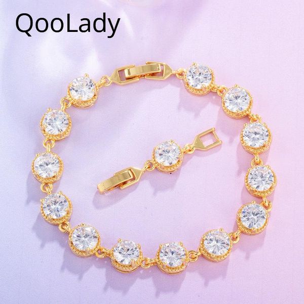 link, chain qoolady yellow gold classic cubic zircon round shape crystal bracelet fashion ladies women costume accessories jewelry gift s006, Black
link, chain qoolady yellow gold classic cubic zircon round shape crystal bracelet fashion ladies women costume accessories jewelry gift s006, Black
