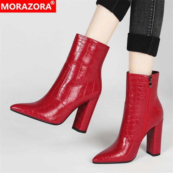 morazora 2020 ankle extreme high heels pointed toe ladies shoes winter women boots black red yellow brown q1104
morazora 2020 ankle extreme high heels pointed toe ladies shoes winter women boots black red yellow brown q1104