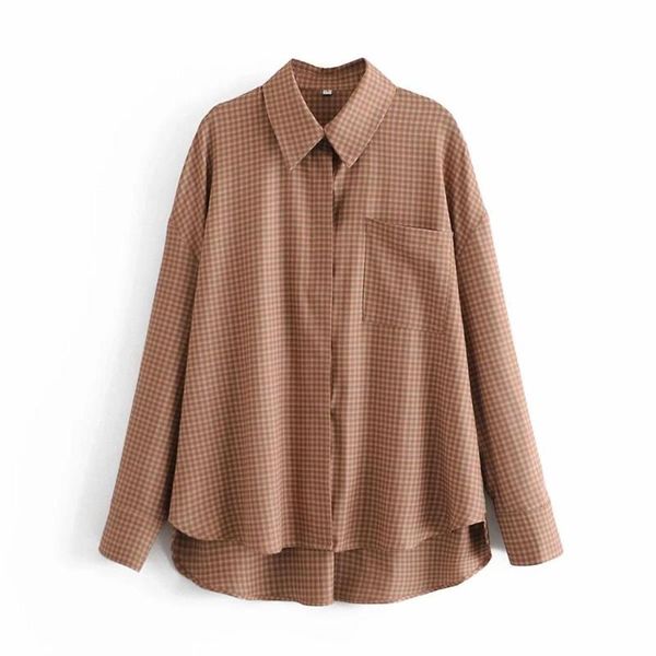 women's blouses & shirts 2021 women oversized check shirt long sleeves collared vintage elegant retro chic woman blouse, White
women's blouses & shirts 2021 women oversized check shirt long sleeves collared vintage elegant retro chic woman blouse, White