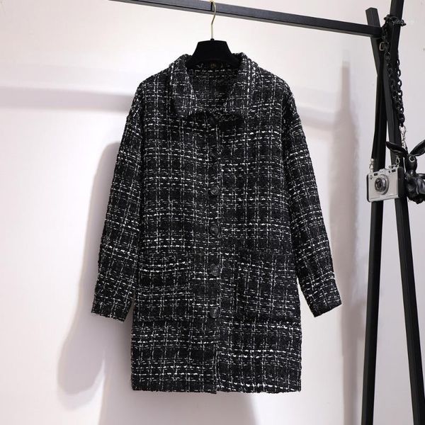 2xl to 6xl plus size women autumn and winter coats loose mid-length long sleeve plaid jackets casual outerwear t606831, Black;brown
2xl to 6xl plus size women autumn and winter coats loose mid-length long sleeve plaid jackets casual outerwear t606831, Black;brown