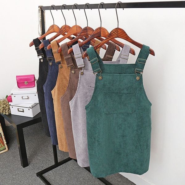preppy style corduroy women's dress slim sleeveless vest overall suspender straight dresses retro solid beach sundress y200805, Black;pink
preppy style corduroy women's dress slim sleeveless vest overall suspender straight dresses retro solid beach sundress y200805, Black;pink