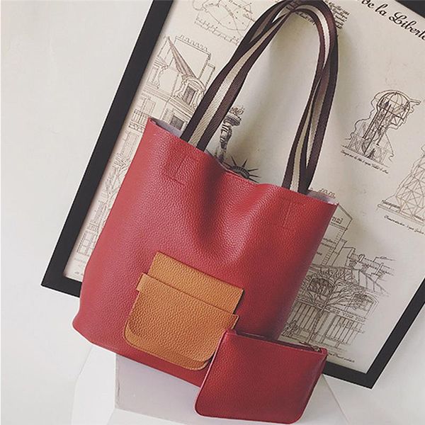 2pcs / set new hit color ribbon mother bag fashion casual female shoulder handbags simple lady lychee pattern hasp totes handbag
2pcs / set new hit color ribbon mother bag fashion casual female shoulder handbags simple lady lychee pattern hasp totes handbag