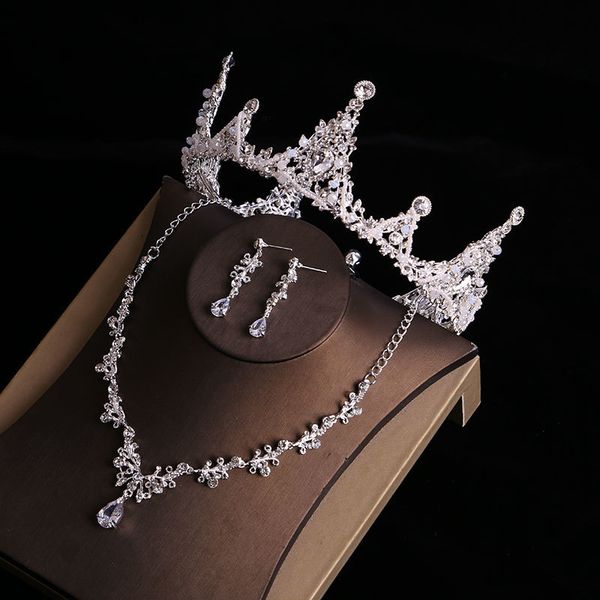 baroque bridal grand wedding crown three piece princess girl 18-year-old headdress, Silver
baroque bridal grand wedding crown three piece princess girl 18-year-old headdress, Silver