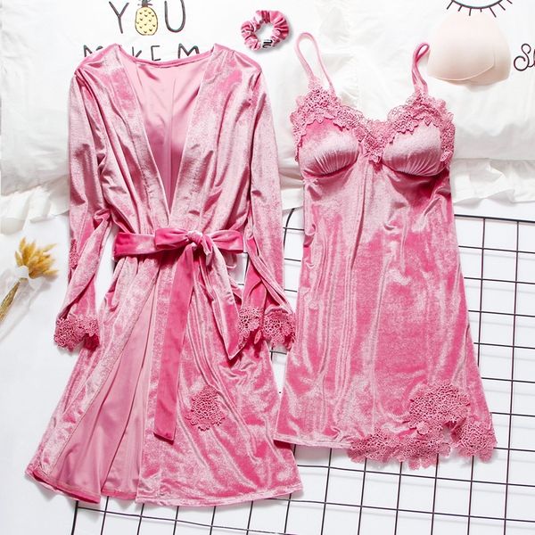 gold velvet & gown 3-6 pieces warm winter sets women lace robe pajamas sleepwear nightwear homewear y200425, Black;red
gold velvet & gown 3-6 pieces warm winter sets women lace robe pajamas sleepwear nightwear homewear y200425, Black;red