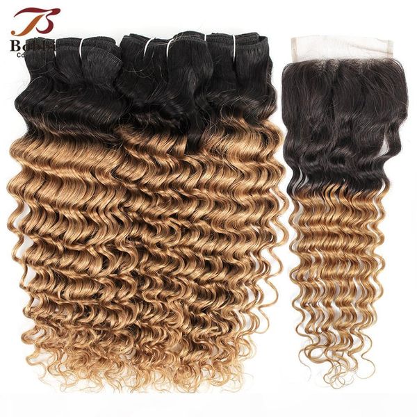 1b 27 ombre honey blonde deep wave hair bundles with closure 3 bundles with 4x4 lace closure brazilian remy human hair extensions, Black;brown
1b 27 ombre honey blonde deep wave hair bundles with closure 3 bundles with 4x4 lace closure brazilian remy human hair extensions, Black;brown