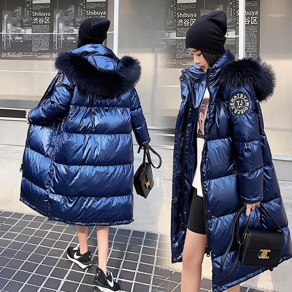 2019 winter glossy down cotton long parka women's waterproof jacket large size loose winter warm thick shiny silver coats1, Black
2019 winter glossy down cotton long parka women's waterproof jacket large size loose winter warm thick shiny silver coats1, Black