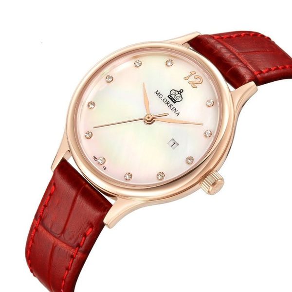 quartz watch h018 orkina men's quartz watch with calendar, Slivery;brown 
quartz watch h018 orkina men's quartz watch with calendar, Slivery;brown