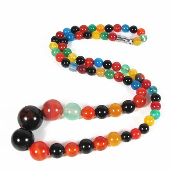bohemia style multicolor strand necklace natural stone agates beads round women tower chain necklaces choker jewelry 18inch a66, Silver
bohemia style multicolor strand necklace natural stone agates beads round women tower chain necklaces choker jewelry 18inch a66, Silver