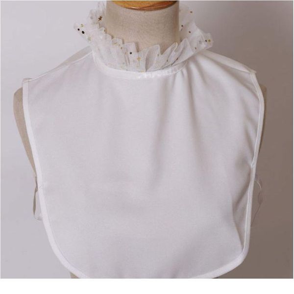 women girl fake collar delicate lace star moon sequins stand up half shirt wo qylyky, White
women girl fake collar delicate lace star moon sequins stand up half shirt wo qylyky, White