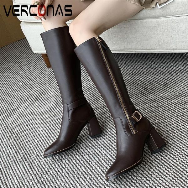boots verconas basic long genuine leather knee-high for women high heels shoes woman autumn winter buckle side zipper1, Black
boots verconas basic long genuine leather knee-high for women high heels shoes woman autumn winter buckle side zipper1, Black